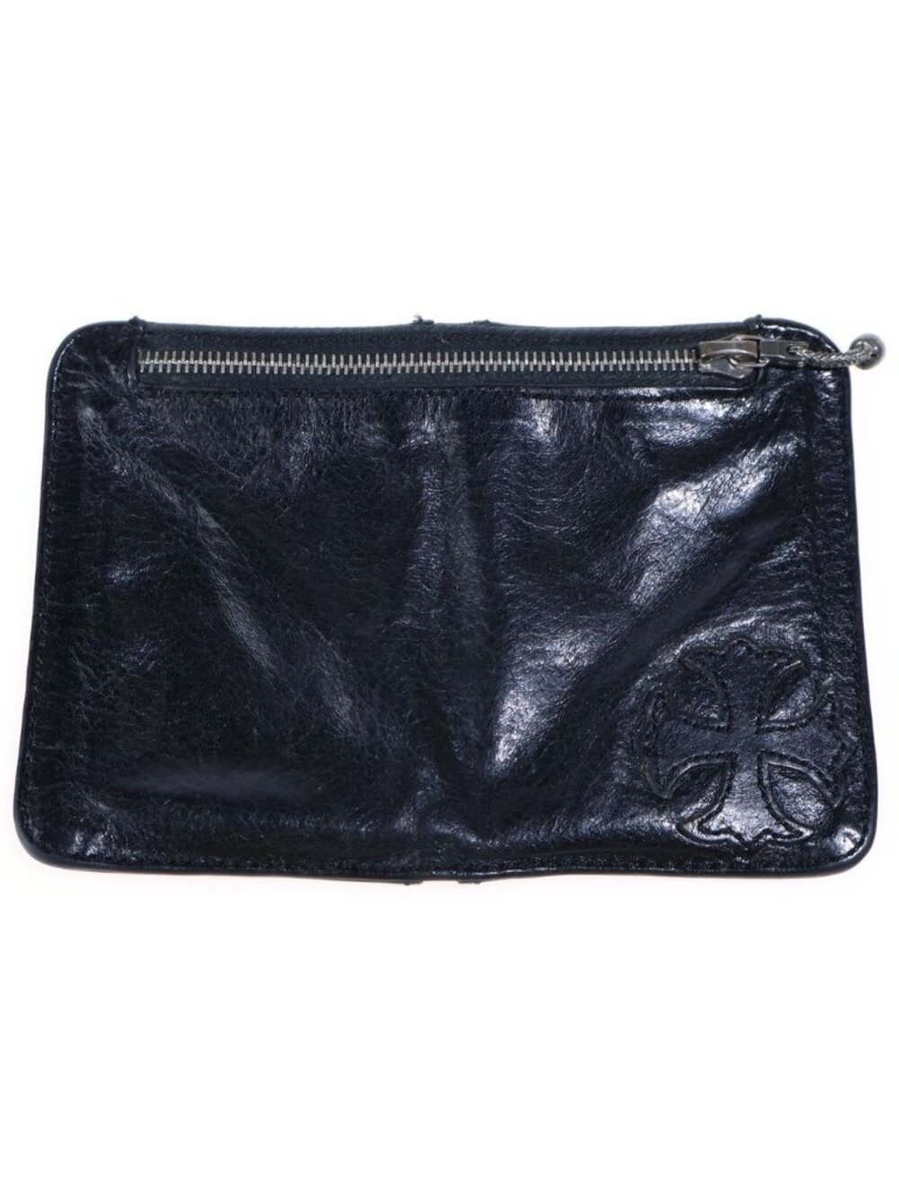 Chrome Hearts CH Plus Patch Leather Coin Purse Black